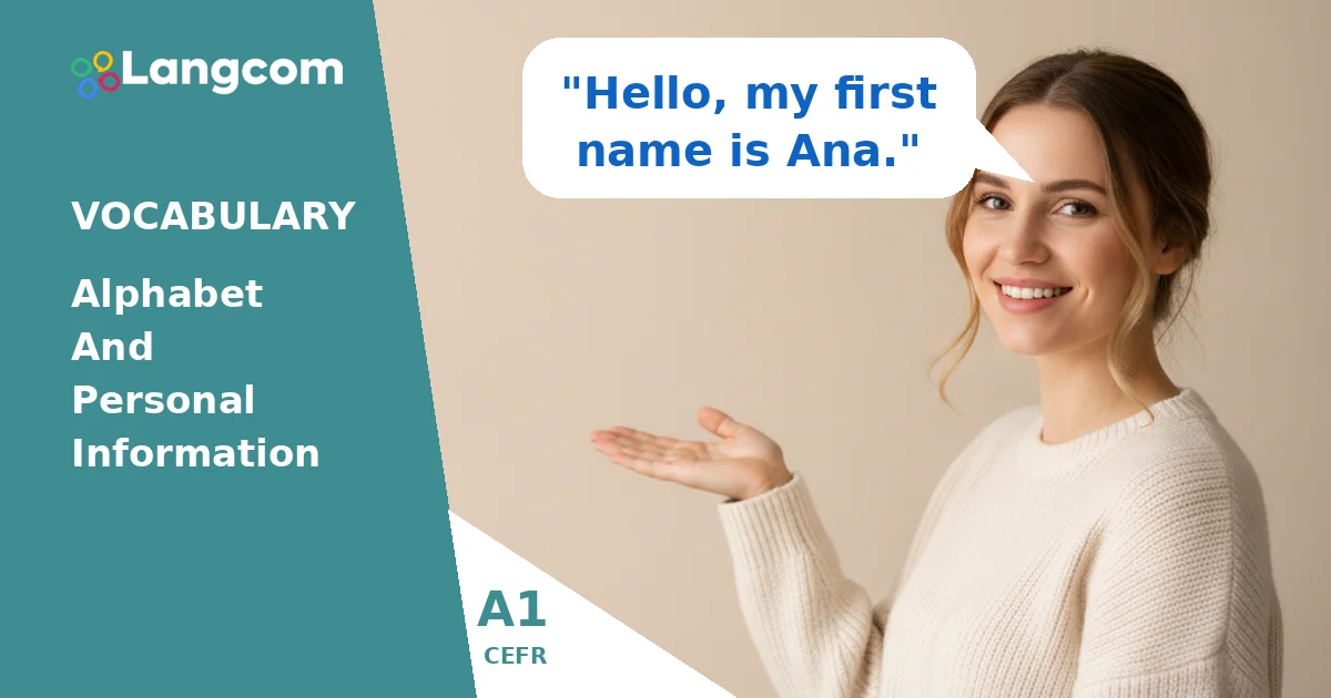 Learn the English Alphabet & Personal Information (A1) — A1 English vocabulary lesson by Langcom