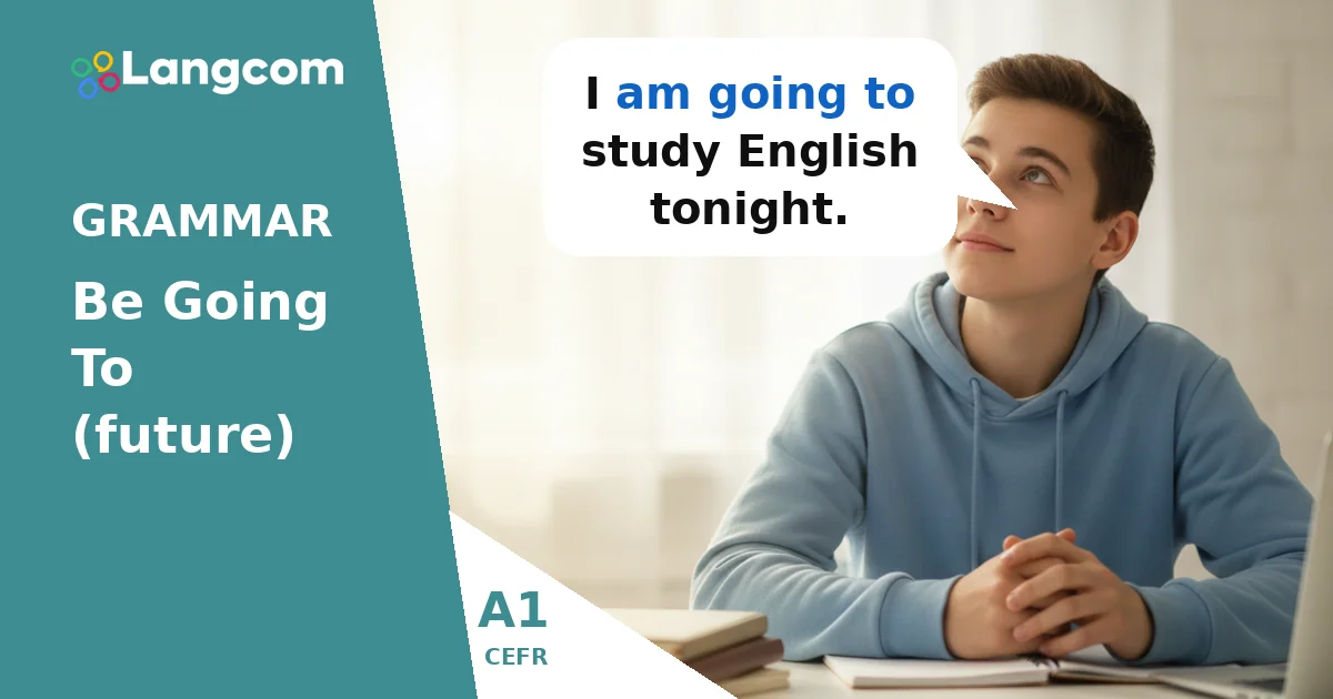 Learn 'Be Going To' for Future Plans (A1 English Grammar) — A1 English grammar lesson by Langcom