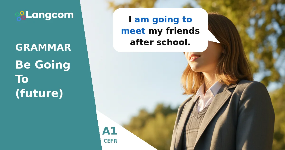 Learn 'Be Going To' for Future Plans (A1 English Grammar) — A1 English grammar lesson by Langcom