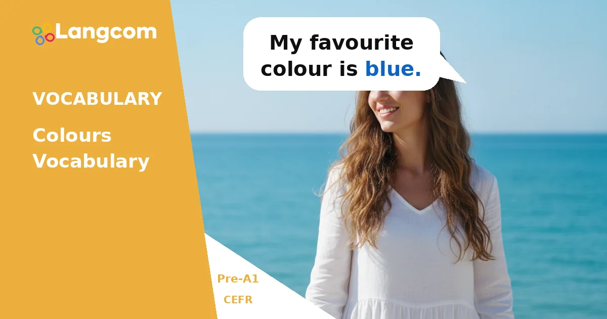 Learn Basic English Colours Vocabulary (Pre-A1) — Pre-A1 English vocabulary lesson by Langcom