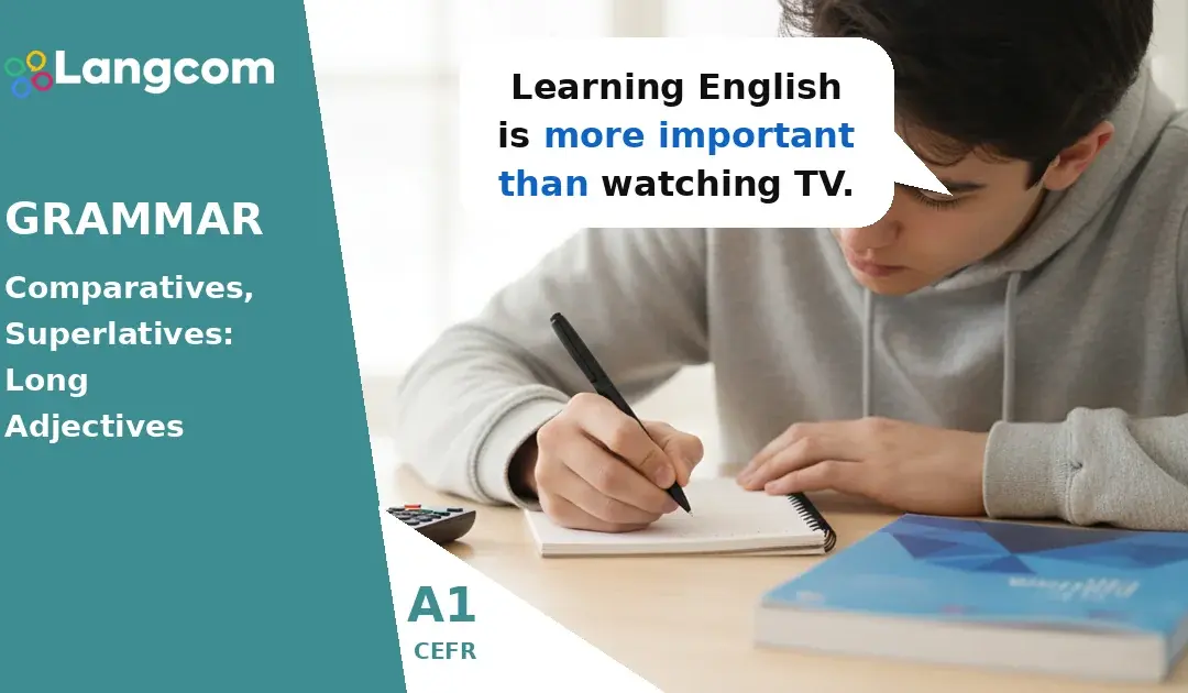 Compare Things: English Comparatives and Superlatives (Long Adjectives) – A1 Grammar
