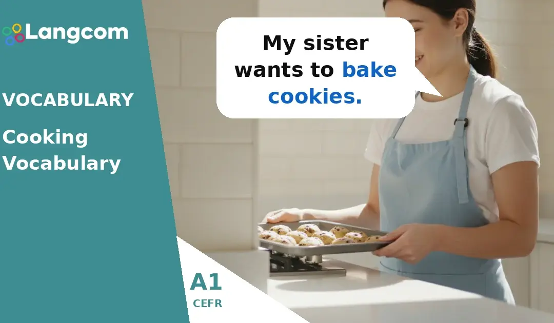 Learn A1 English Cooking Verbs: Bake, Boil, Fry, Grill, Roast