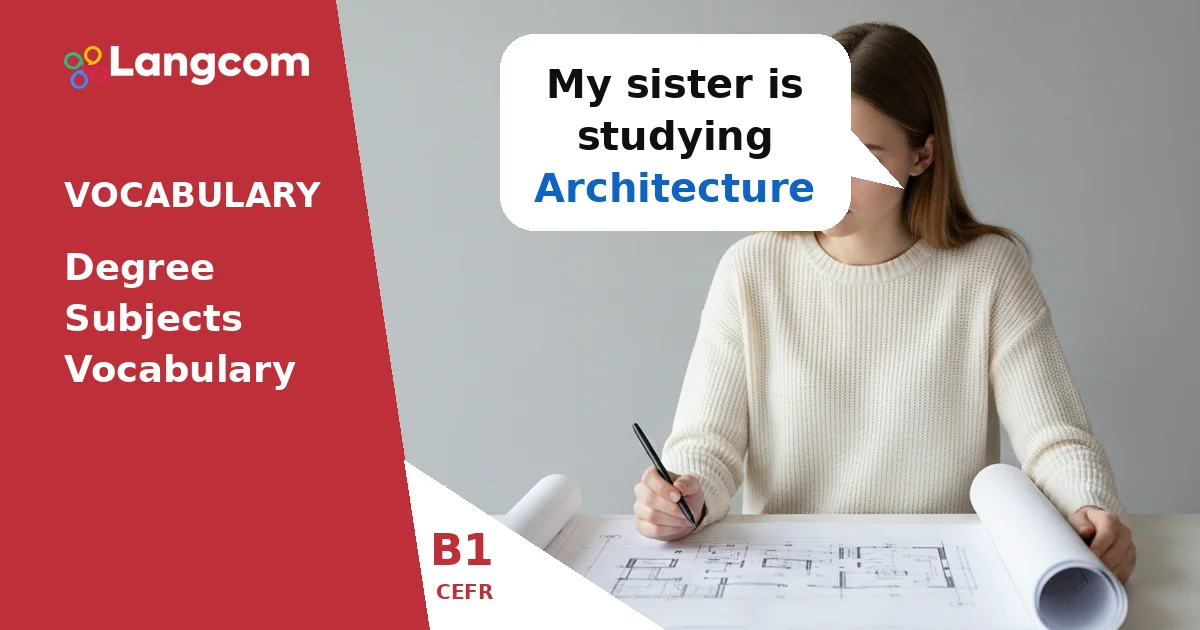 Mastering B1 English: Essential Vocabulary for Degree Subjects Mastering B1 English: Essential Vocabulary for Degree Subjects — B1 English vocabulary lesson by Langcom