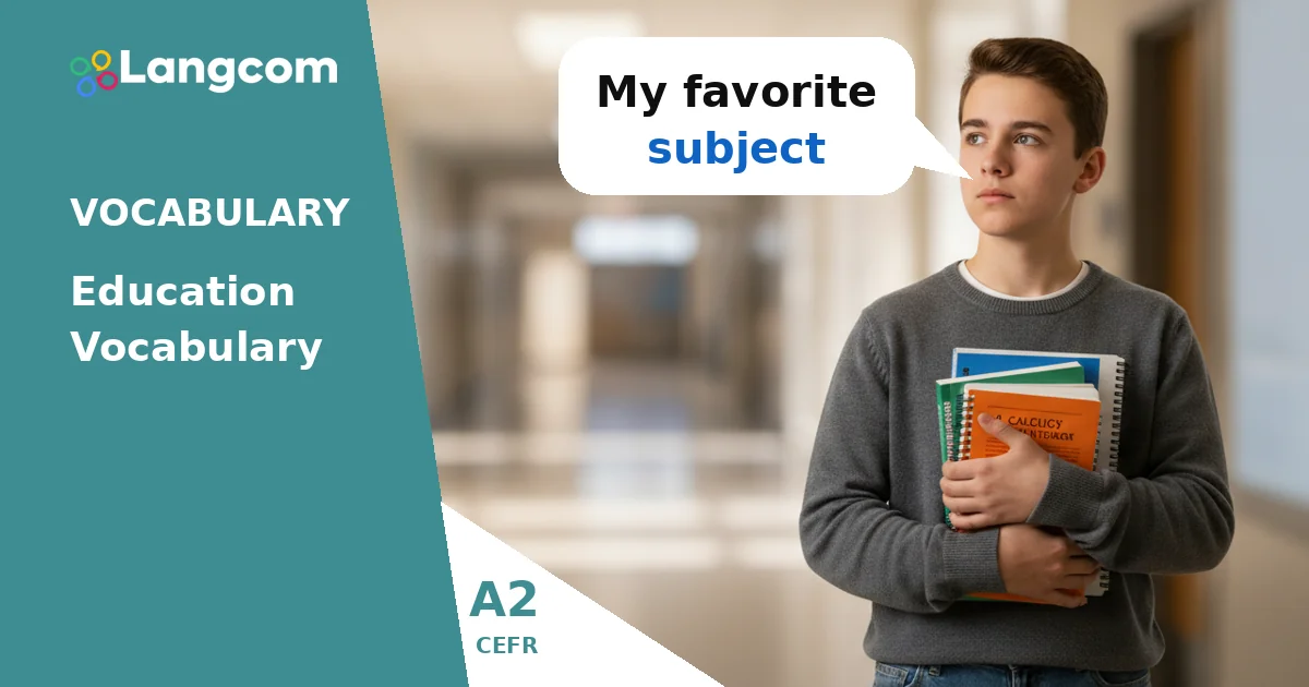 A2 School Subjects Vocabulary: Learn English Names for Your Classes A2 School Subjects Vocabulary: Learn English Names for Your Classes — A2 English vocabulary lesson by Langcom