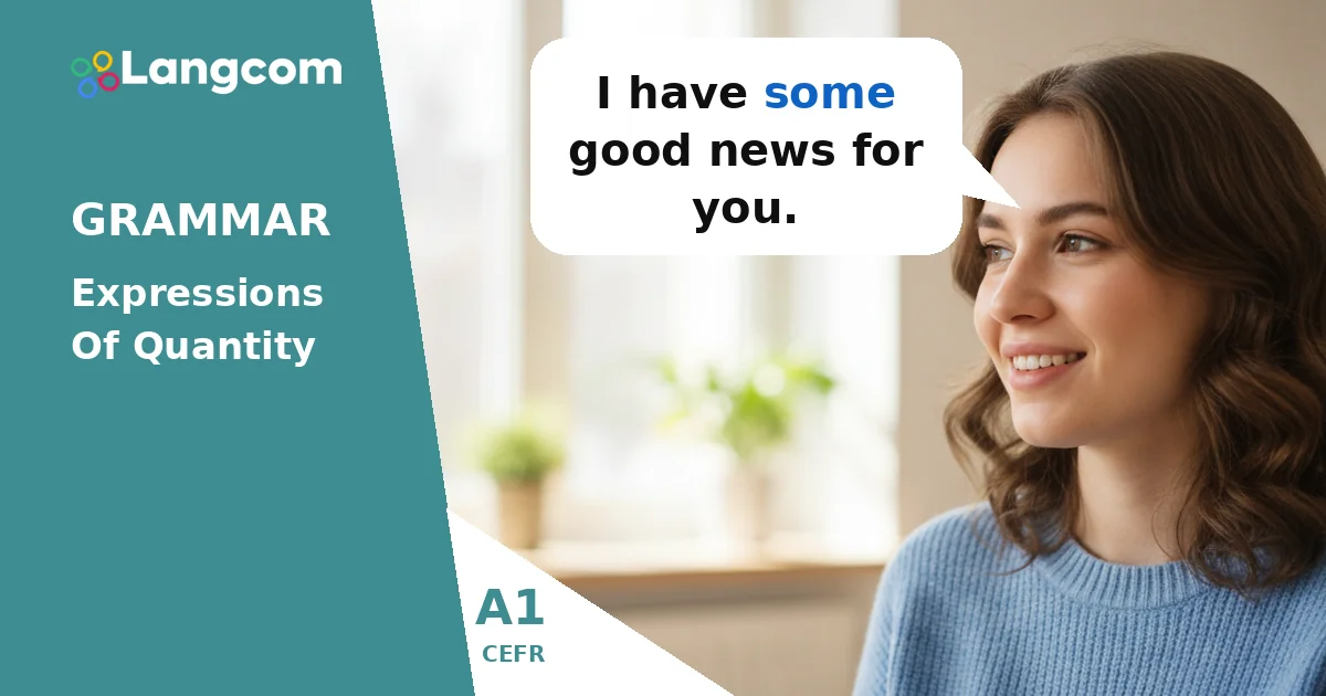 Learn 'Some' and 'Any' in English (A1 Grammar) — A1 English grammar lesson by Langcom