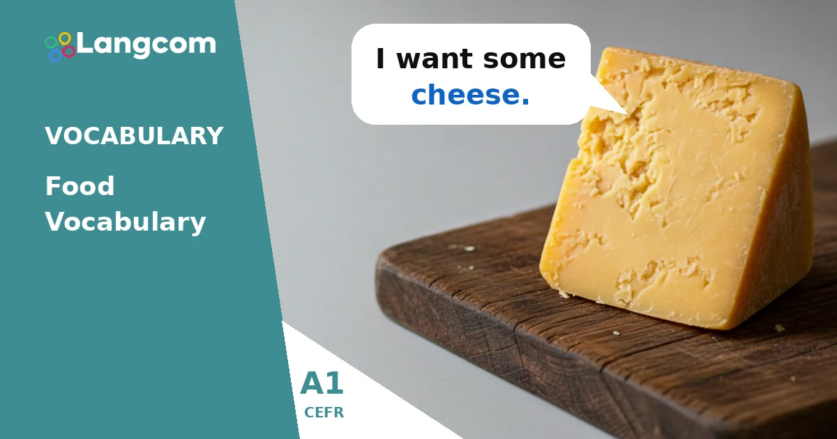 Learn Essential Food Vocabulary in English (A1 Level) — A1 English vocabulary lesson by Langcom