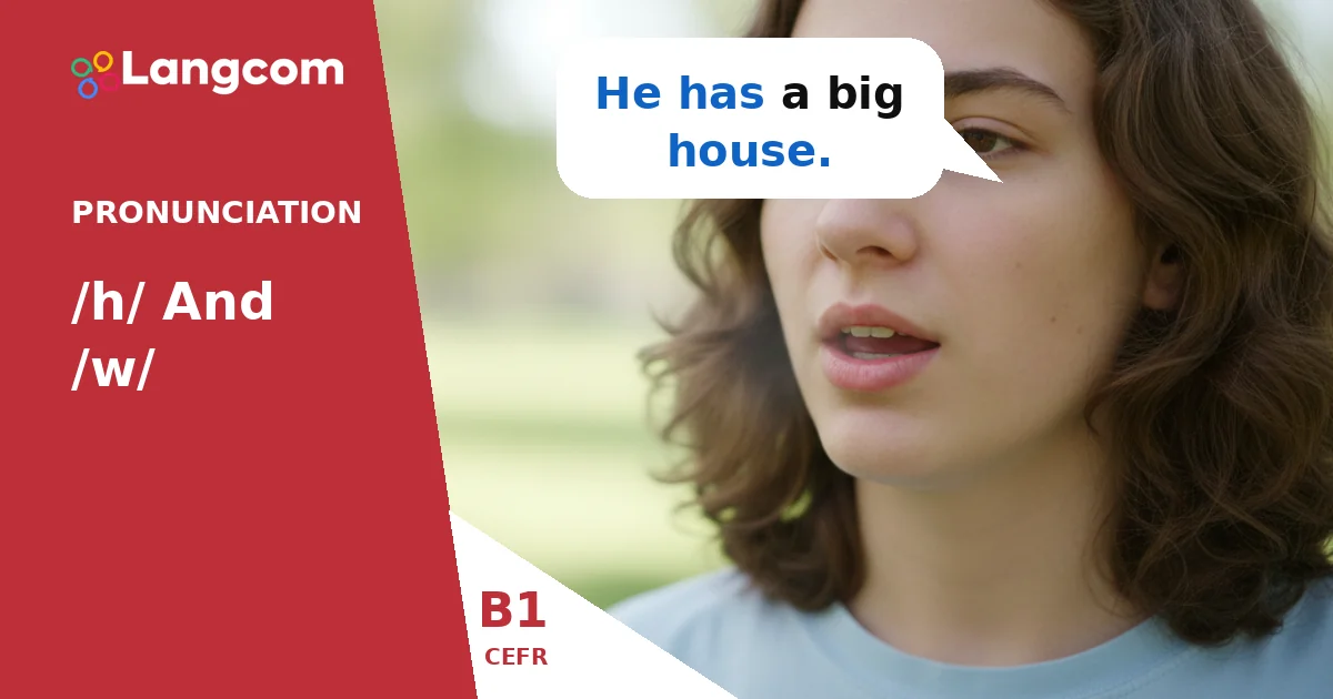Mastering English Pronunciation: The Sounds /h/ and /w/ (B1 Level) — B1 English pronunciation lesson by Langcom
