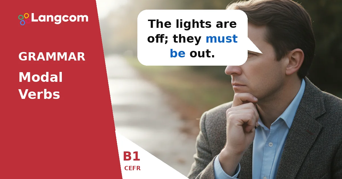 B1 Modals of Deduction: Expressing Certainty and Possibility — B1 English grammar lesson by Langcom