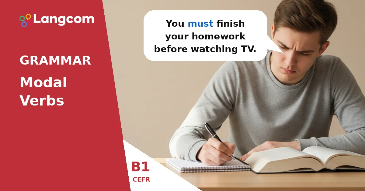 Master Must, Have To, and Can: B1 Modal Verbs for Obligation and Permission — B1 English grammar lesson by Langcom