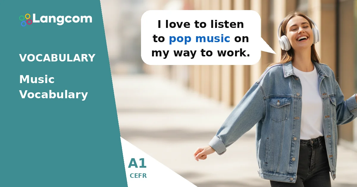 A1 Music Vocabulary: Instruments and Genres — A1 English vocabulary lesson by Langcom
