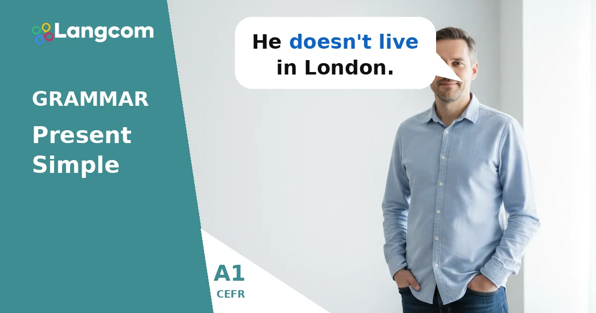 How to Form Negative Sentences in Present Simple (He/She/It) - A1 English Grammar — A1 English grammar lesson by Langcom