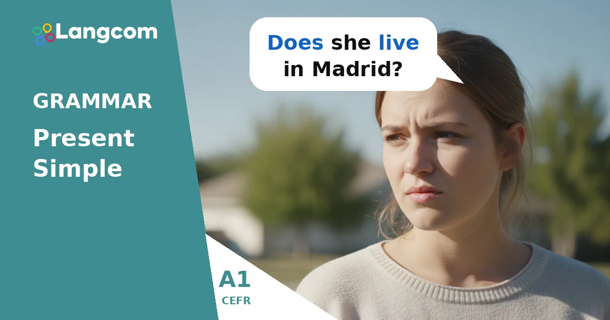 Ask About Others: Present Simple Questions (He/She/It) - A1 English Grammar — A1 English grammar lesson by Langcom