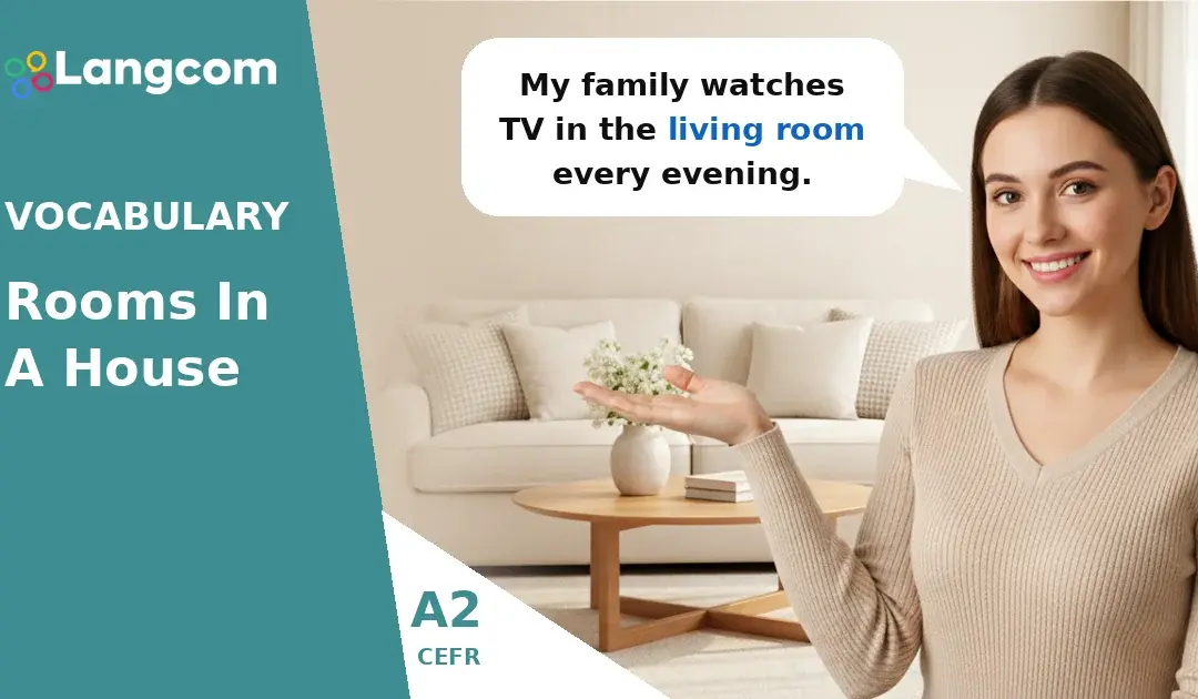 Learn A2 English Vocabulary: Rooms in a House
