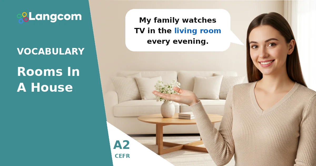 Learn A2 English Vocabulary: Rooms in a House — A2 English vocabulary lesson by Langcom