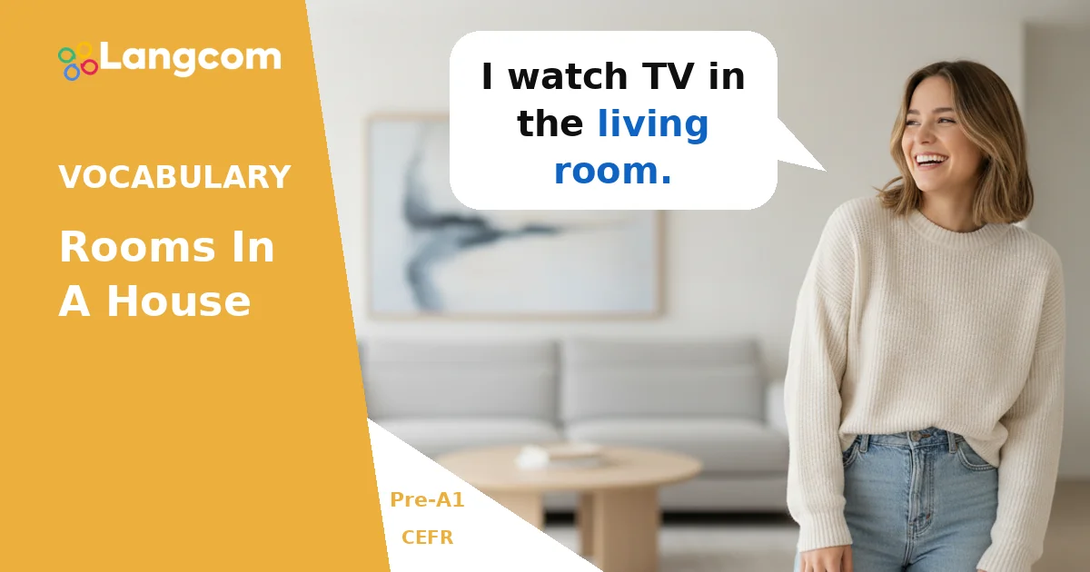 Learn Basic Rooms in a House: Pre-A1 English Vocabulary — Pre-A1 English vocabulary lesson by Langcom
