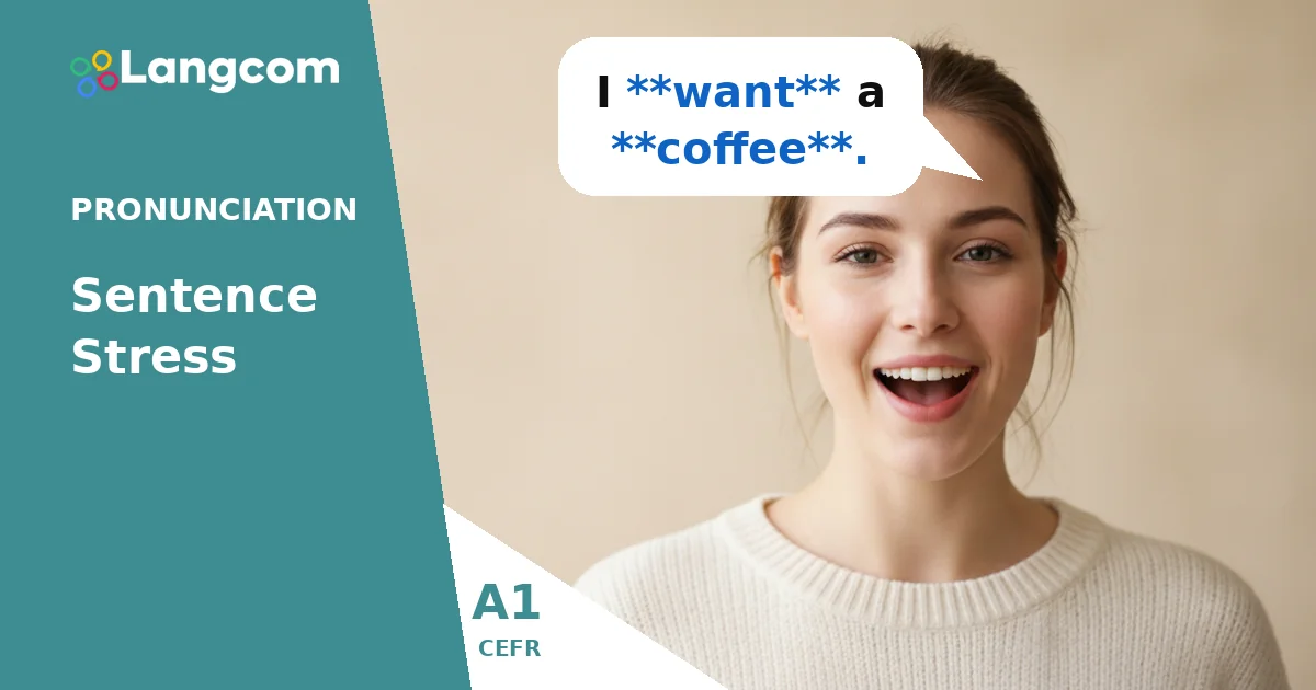 Master English Sentence Stress: A1 Pronunciation Guide — A1 English pronunciation lesson by Langcom