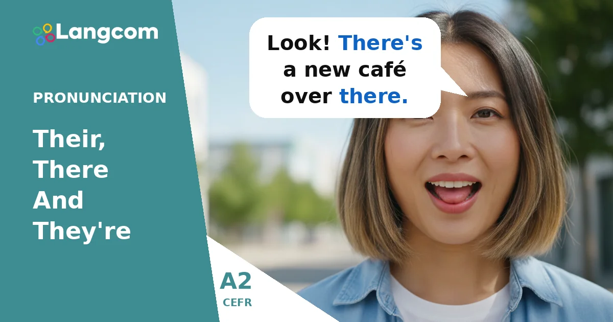 A2 English: Master Their, There, and They're (Homophones Guide) — A2 English pronunciation lesson by Langcom