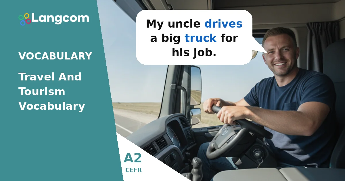 Travel Verbs: Drive, Fly, Ride (A2 English Vocabulary) — A2 English vocabulary lesson by Langcom
