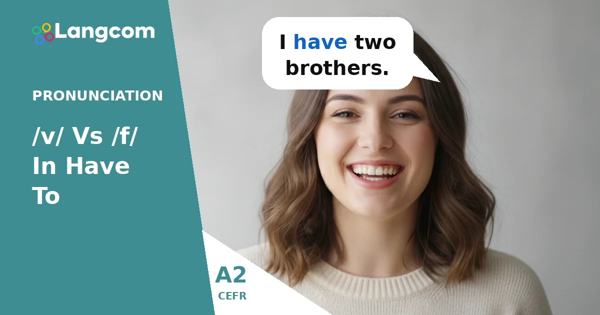 Mastering /v/ and /f/ in 'Have To' for A2 English — A2 English pronunciation lesson by Langcom