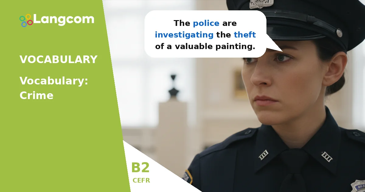 Mastering B2 Crime Vocabulary: Theft, Robbery, Burglary, and More — B2 English vocabulary lesson by Langcom