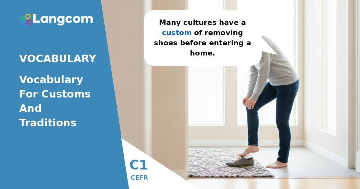 C1 Vocabulary: Discussing Customs, Traditions, and Cultural Practices C1 Vocabulary: Discussing Customs, Traditions, and Cultural Practices — C1 English vocabulary lesson by Langcom