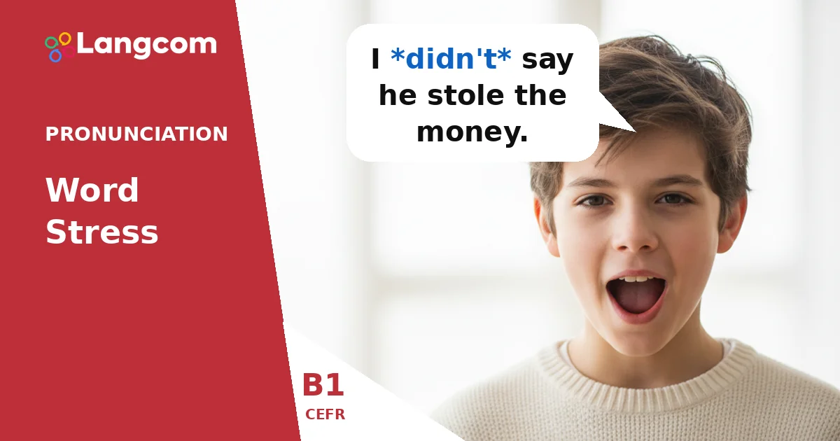 Understanding Main Stress in English Sentences (B1) — B1 English pronunciation lesson by Langcom